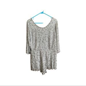 Never Worn! Free People Grey Romper with detailed heading, open back - Size 12 -